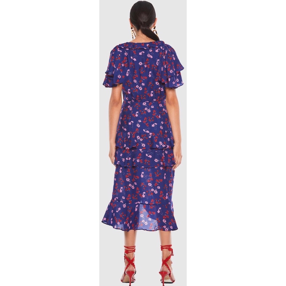 TALULAH The Yearning Ruffle Blue Midi Dress - Picture 3 of 16